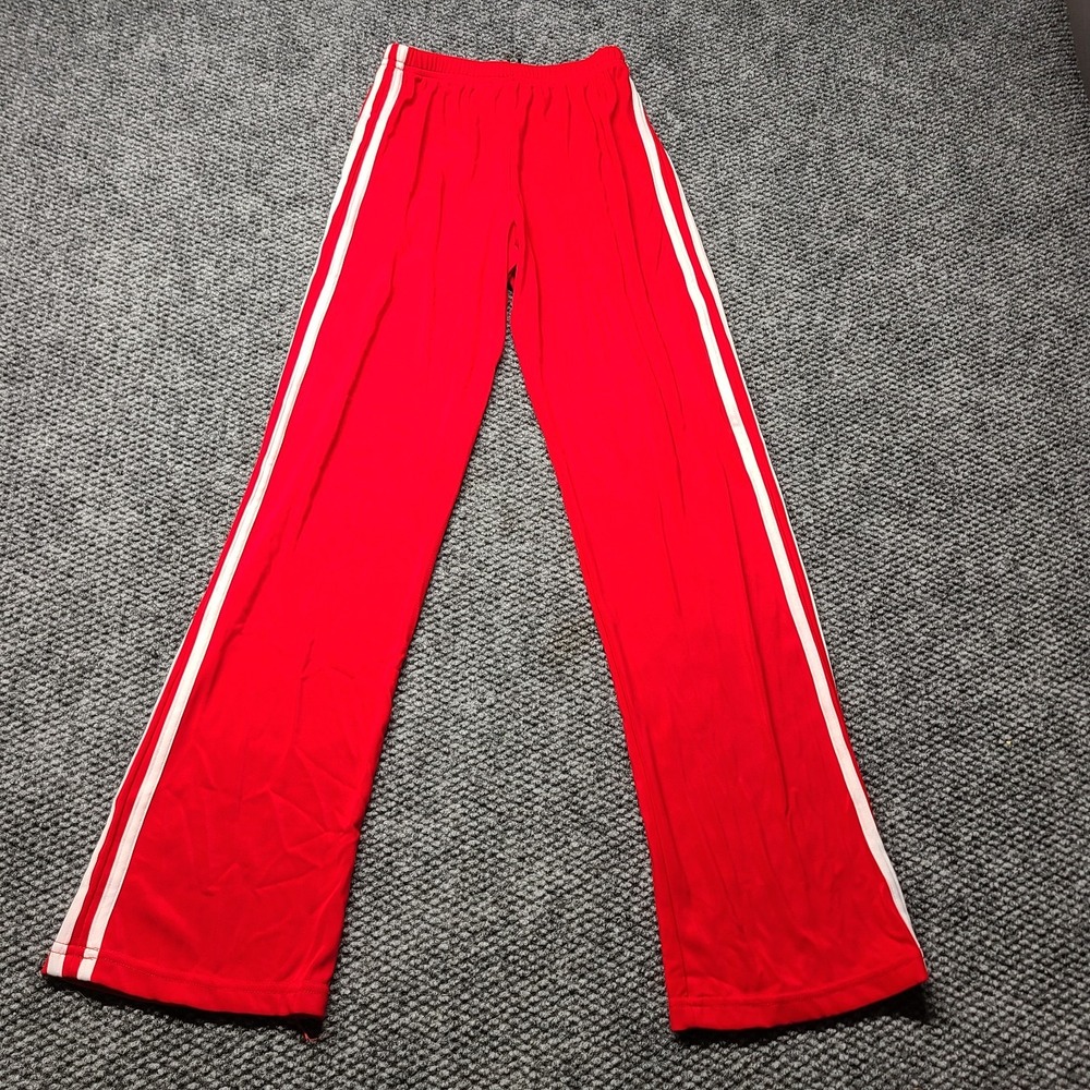 VTG Dream Wave Track Pants Womens M Red Side Stripes Athletic Elastic Waist USA